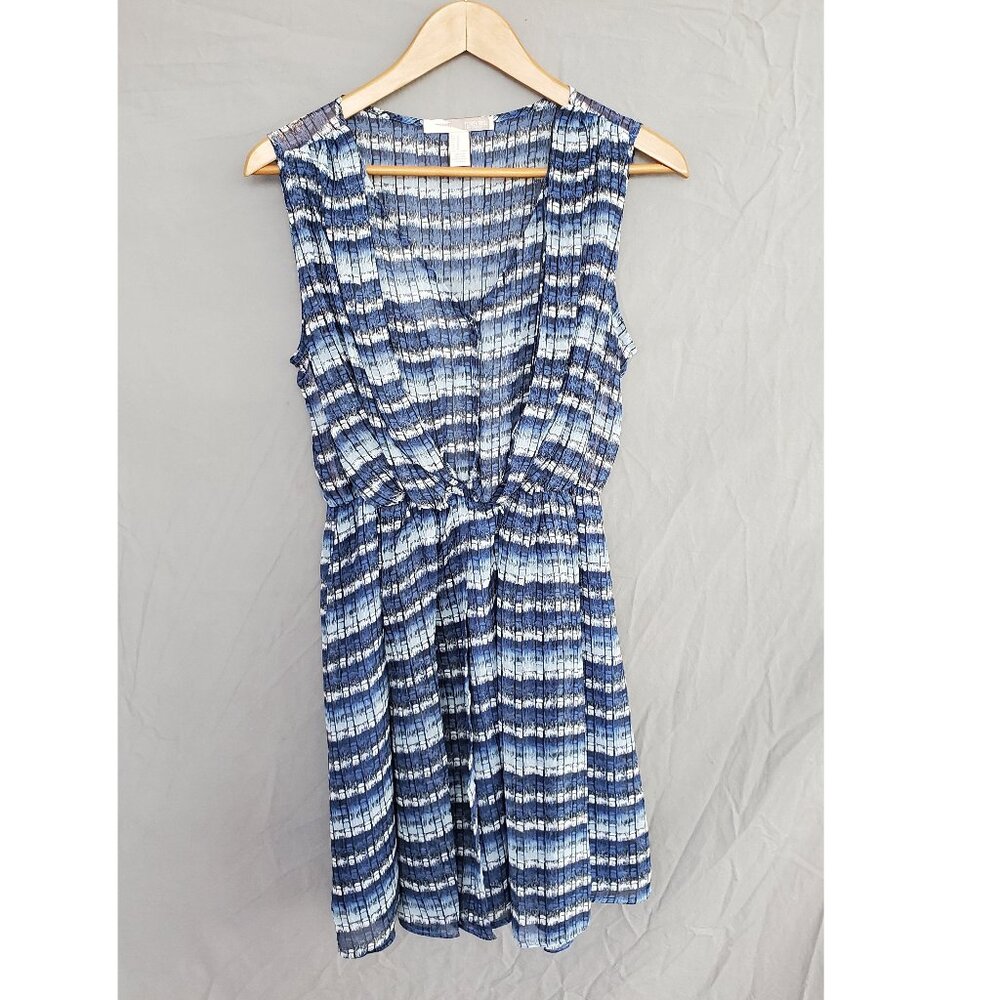 Sheer Blue Stripe Mini Dress
